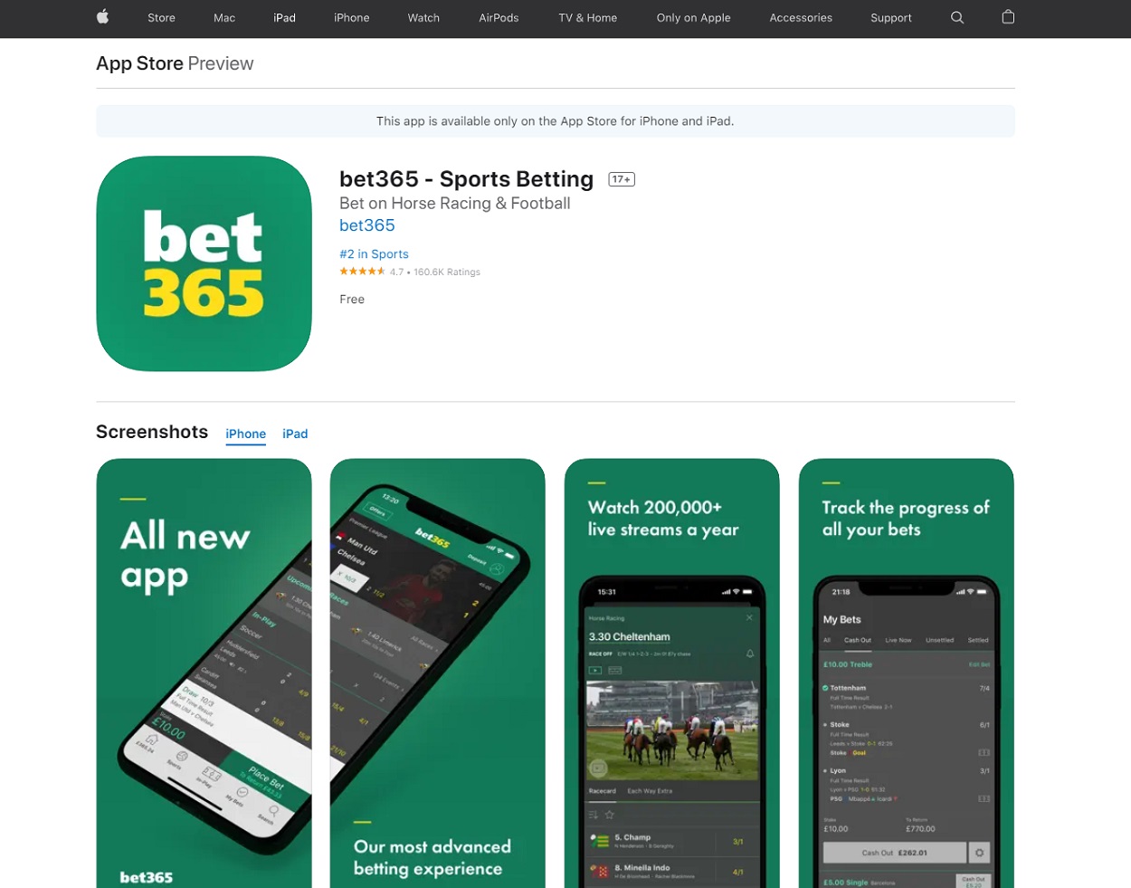 bet365 iOS