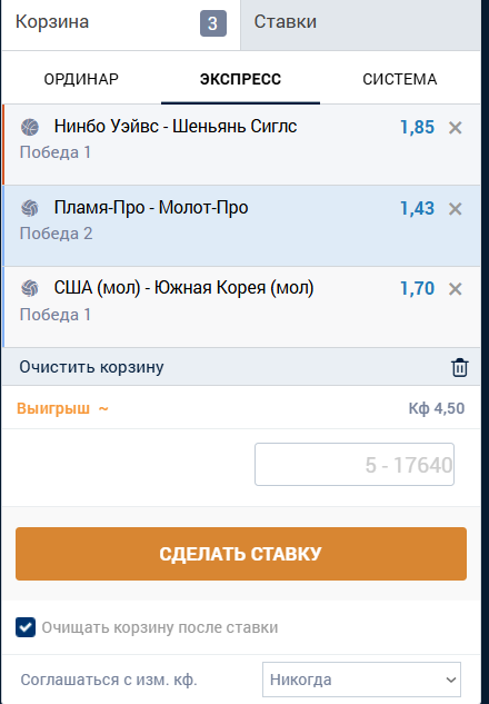 Сделать ставку