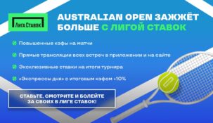 Заряжай на матчи Открытого Чемпионата Австралии вместе с «Лигой Ставок»!