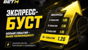«Экспресс-буст» от Бет-М: бонус к коэффициенту за выигрышный купон