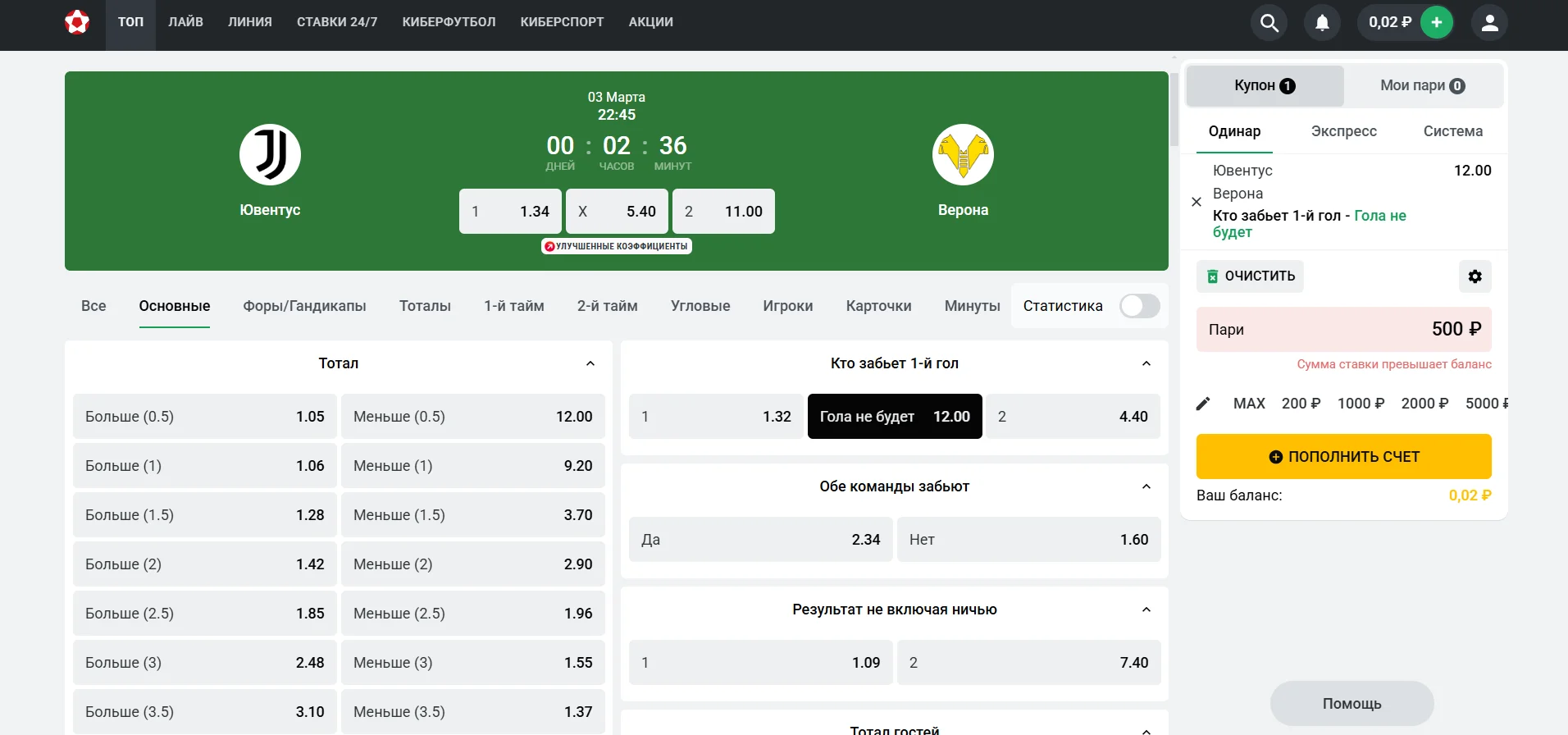 Никто не забьет в матче