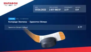 Беттор «Марафона» слил почти 3 млн рублей на одном из матчей НХЛ