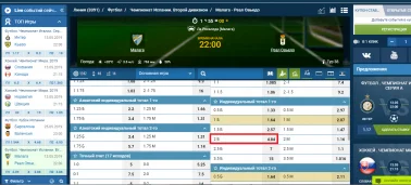 Пример индивидуальный тотал 1 (2) больше