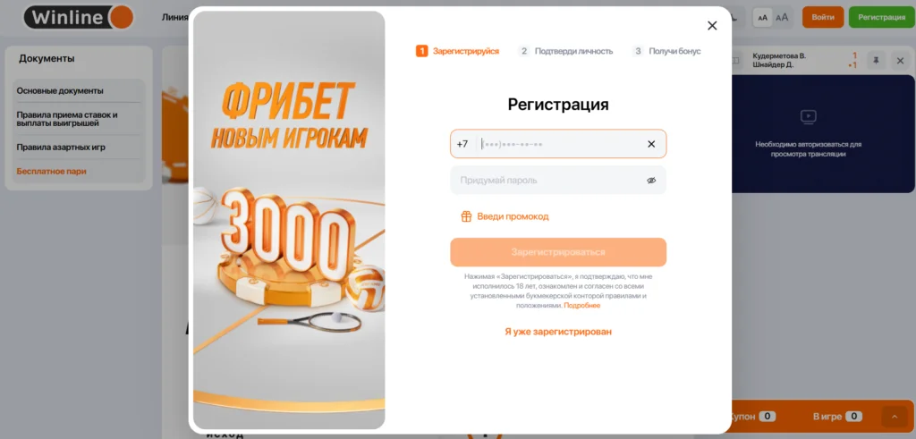 Фрибет 3000 в винлайн