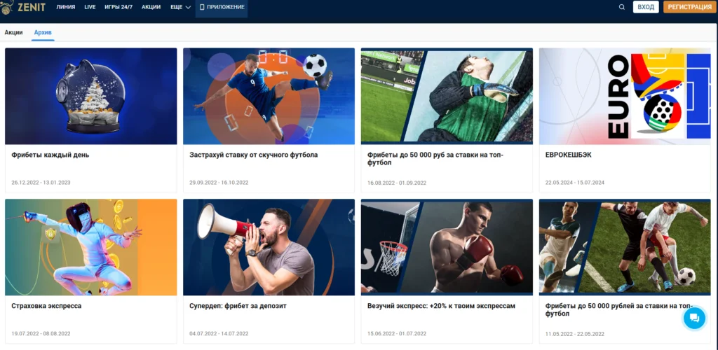 Все бонусы БК Зенит